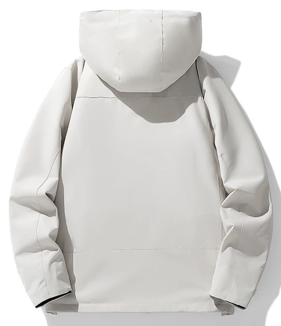 White zip up windbreaker back White zip up windbreaker back