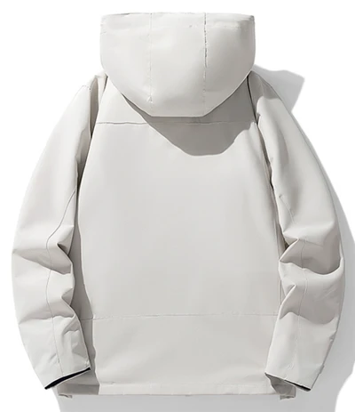 White zip up windbreaker back