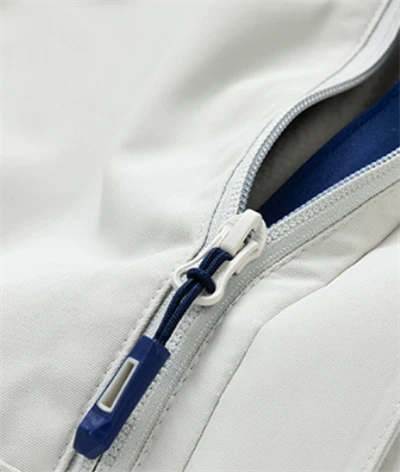 White zip up windbreaker zip